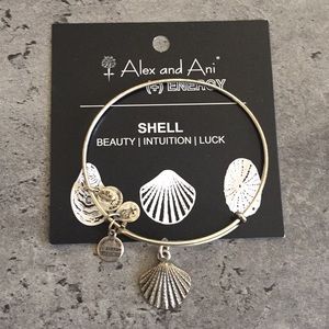 Silver Alex and Ani shell bracelet